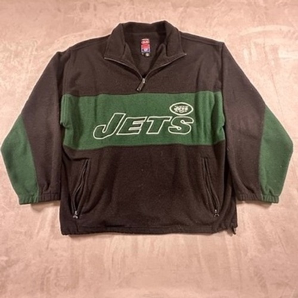 Mirage NFL New York Jets Fleece Pullover Mens Quarter Zip XL Black Green